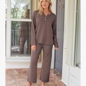 Women's 2 Piece Matching Lounge Knit Set